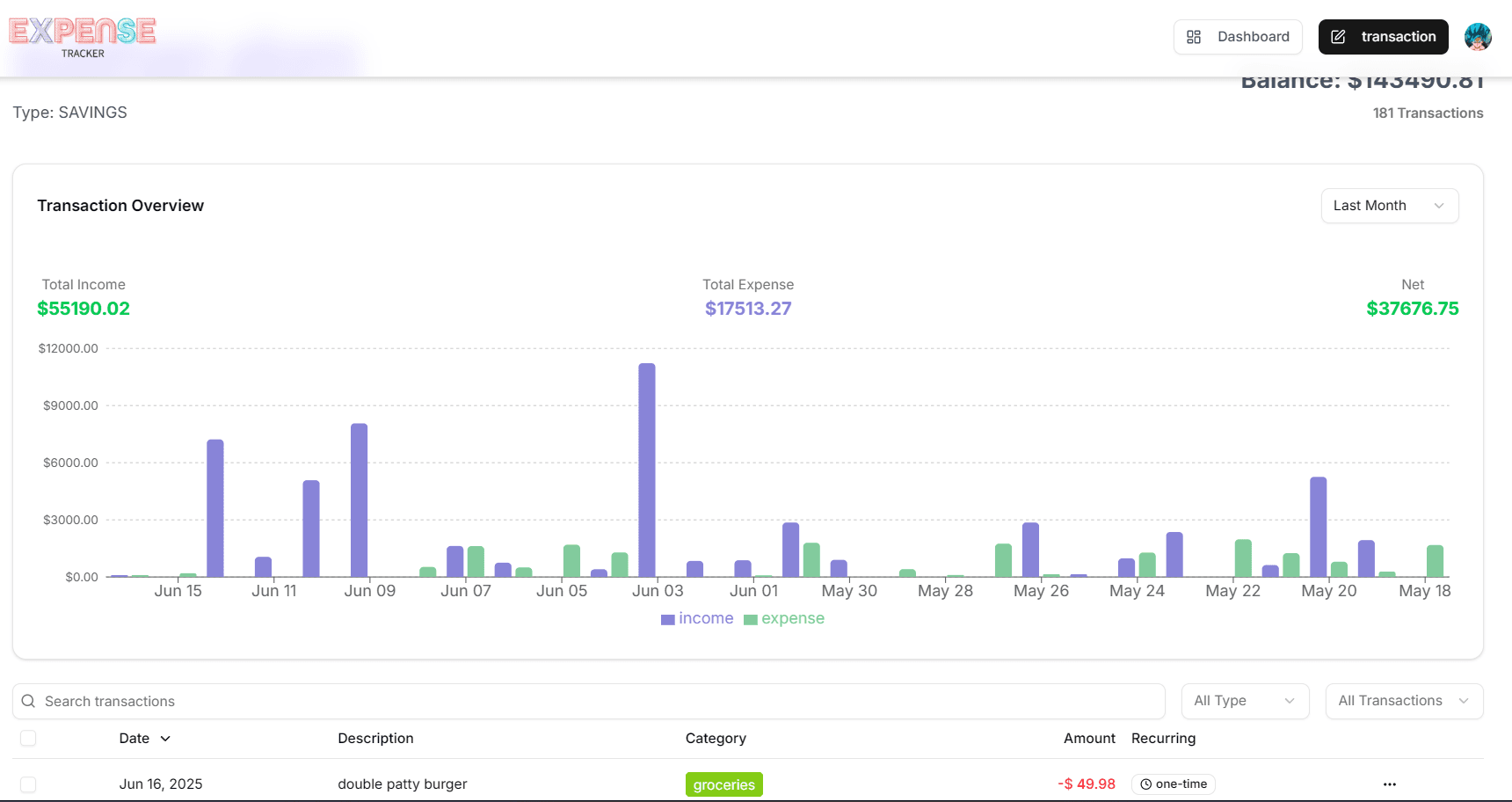 Expense Tracker App preview